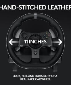 Logitech G920 Driving Force Racing Wheel and Floor Pedals, Real Force Feedback, Stainless Steel Paddle Shifters, Leather Steering Wheel Cover for Xbox Series X|S, Xbox One, PC, Mac - Black 28 71YJYpJUKvL