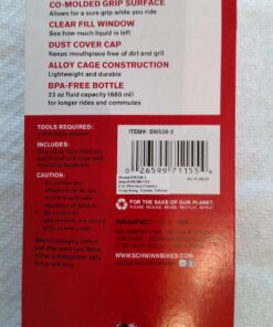 Schwinn Bike Bottle Holder With Water Bottle, 23 Oz. BPA-Free Squeeze Sport Bottle and Durable Alloy Cage, Easy To Mount Cycling Accessory 23 Ounces 35 71YK00qOzLL