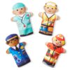 Melissa & Doug Jolly Helpers Hand Puppets (Set of 4) - Construction Worker, Doctor, Police Officer, and Firefighter - Role Play Hand Puppets, Soft Hand Puppets For Toddlers Ages 2+ Standard Packaging