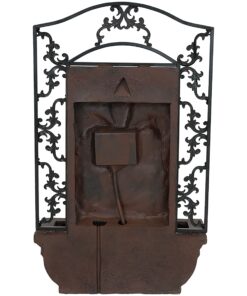 Sunnydaze French Lily 33-Inch Polystone Outdoor Wall Water Fountain - Electric Submersible Pump - Iron Finish 16 71YL4NFQpRL