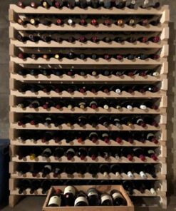 Stackable Modular Wine Rack Wine Storage Rack Holder Display Shelves for Wine Cellar or Basement, Freestanding Wine Rack Thick Wood Wobble-Free (Unfinished, 12 X 6 Rows (72 Slots)) 45 71YLE0cNoSL