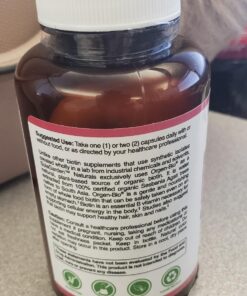 Whole Food Biotin Supplement - Contains Certified Organic Plant Based Biotin from Sesbania Agati Trees - by SolaGarden Naturals. May Support Hair, Skin and Nails. 60 Non GMO Veggie Capsules. 23 71YLSgcXHL