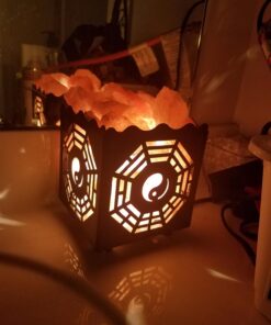 CRYSTAL DECOR Himalayan Pink Salt Lamp Basket & Dimmer Cord Bulb Bagua 25 71YM2f8hUBL