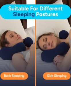 Sunnybay Chiropractic Neck Pillow Recliner- Travel Pillow for Neck Therapy, Stress & Pain Relief - Therapeutics Neck Pillow - Original Neck Support (Medium, Navy Blue) Medium 19 71YNuDOwyNL