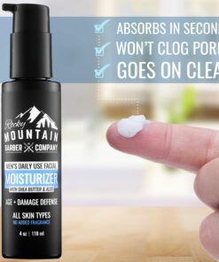 Rocky Mountain Barber Company Men's Face Moisturizer - With Shea Butter, Jojoba Oil, Argan Oil & Vegetable-Derived Glycerin - Fragrance-Free Formula For All Skin Types 13 71YO3Ol8eVL