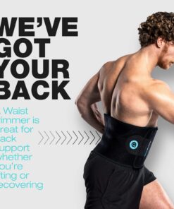ActiveGear Waist Trimmer Belt Slim Body Sweat Wrap for Stomach and Back Lumbar Support Blue Medium 20 71YOVb4fnqL 1