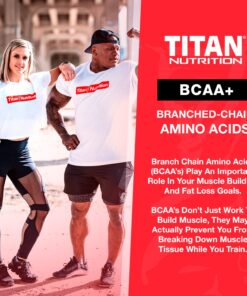 Titan BCAA+ Powder - Branched-Chain Amino Acid + Glutamine - Build Lean Muscle, Increase Muscle Mass, Aid Recovery - BCAA Ratio 2:1:1 - No Gluten, Low-Carb - Vegan - 50 Servings - Smashed Grape 10 71YPPKNrheL