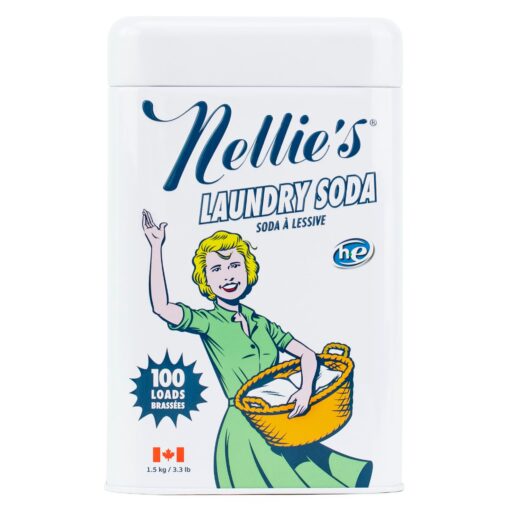 Nellie's Laundry Soda - Concentrated Laundry Detergent Powder - 100 Loads - Eco-Friendly, Vegan, Hypoallergenic, Fragrance-Free, and Non-Toxic Formula Fragrance Free 3.3 Pound (Pack of 1)