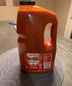 Frank's RedHot Original Cayenne Pepper Hot Sauce, 1 gal - One Gallon Bulk Container of Cayenne Pepper Hot Sauce to Add Flavorful Heat to Entrees, Sides, Snacks, and More 33 71YQ icM oL