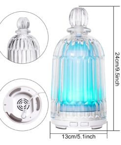 DOUDING Aroma Glass Diffuser for Essential Oil, Cool Mist Glass Humidifier with 7 LED Color Changing Light, Auto-Off Safety for Home Office Spa, 120ml(Black Base) Black Base 43 71YQ4BJNN8L