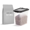 IRIS USA 10 Lbs / 12.75 Qt WeatherPro Airtight Pet Food Storage Container, for Dog Cat Bird and Other Pet Food Storage Bin, Keep Pests Out, Keep Fresh, Translucent Body, BPA Free, Clear/Black 41 71YQyZzu3EL