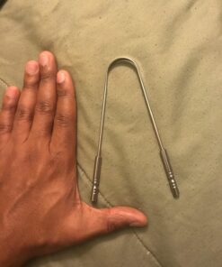 HealthAndYoga(TM) SteloSwipe Tongue Cleaner Scraper - Hygienic Seal-Pack - Surgical Grade Stainless Steel, Non-Synthetic Grip - Sterilizable Metal Tongue Scraper for Adults (1 Pack with Storage Bag) Surgical Steel - 1 Pack 58 71YS4fWM15L