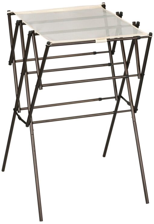 Household Essentials 5175 Collapsible Expandable Metal Clothes Drying Rack, Antique Bronze, STORAGE