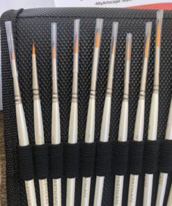 MyArtscape Miniature Paint Brushes with Holder, Set of 12 for Detail & Fine Point Painting - use with Acrylic, Watercolor, Oil, Gouache - for Pinstriping, Warhammer 40k & Lettering - Art Supplies Miniature Brushes With Holder 28 71YSw3Zl1L