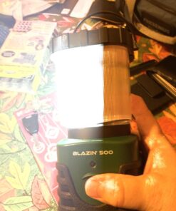 Blazin Ultra Bright Camping Lantern - Waterproof, Portable & Lightweight, 500 Lumens Battery Operated Camping Light - Ideal for Camping, Hurricane, Power Outages & Emergencies 500 Lumen Green 46 71YTQLlnMvL