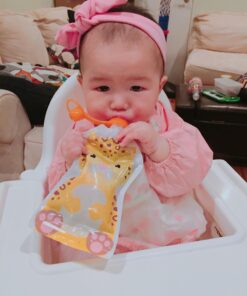 ChooMee Reusable Baby Food Storage Pouches, 5 oz + SoftSip Pouch Tops | Ideal for Baby Food, Smoothies and Purees | Secure Double Lock Zipper, Wide Bottom, BPA Free | SnakPack FreshSquad, 10 CT 8 Pouch + SoftSip OA 18 71YUhNSHvBL