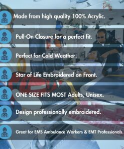 Army Universe Black EMS EMT Emergency Medical Star of Life Knit Winter Acrylic Watch Cap Hat 11 71YUpobUN3L