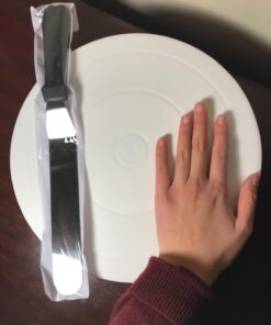 Kootek Cake Decorating Kit Baking Supplies Cake Turntable with 2 Frosting Straight Angled Spatula 3 Icing Smoother Scrapers Baking Accessories Tools for Beginners and Pros, White 40 71YUtMqmGZL