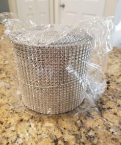 Silver Diamond Sparkling Rhinestone Mesh Ribbon for Event Decorations, Wedding Cake, Birthdays, Baby Shower, Arts & Crafts, 4.75" x 10 Yards, 24 Row, 1 Roll 52 71YVBp8A66L 2