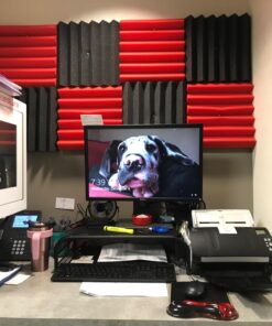 Professional Acoustic Foam Panels - Wedge Style 12x12x2” Tiles - 4 Pack - Studio Foam for Sound Dampening - Soundproofing Foam for Walls and Ceilings (Charcoal Color) Charcoal 49 71YXHWo5DkL