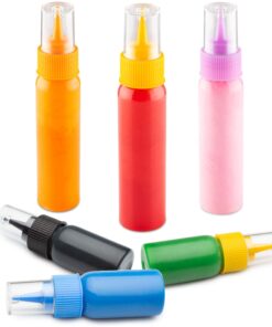 Free Hand Writer Bottles - 6 Easy Small Squeeze Bottles - 3 Each (1 and 2 Ounce) - Cookie Cutters, Cake and Baking Decoration, Food Coloring & Royal Icing Supplies for Writing (6 bottles) 6 Pieces 24 71YXSWEk0aL