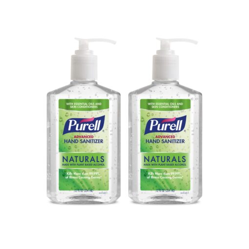 PURELL Advanced Hand Sanitizer Naturals with Plant Based Alcohol, Citrus Scent, 12 fl oz Pump Bottle (Pack of 2) - 9629-06-EC