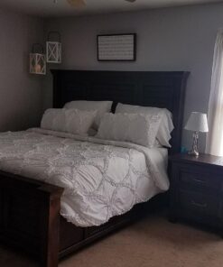 Lush Decor Avon Comforter Ruffled 3 Piece Bedding Set with Pillow Shams, King, White 24 71YXmIl4yZL