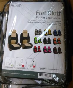 FH Group Car Seat Covers Front Set in Cloth - Car Seat Covers for Low Back Car Seats with Removable Headrest, Universal Fit, Automotive Seat Covers, Washable Car Seat Cover for SUV, Sedan, Van Beige 41 71YYSBS iKL