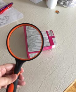 Dicfeos Magnifying Glass 10X Handheld Reading Magnifier with Cleaning Cloth-100MM Large Magnifying Lens with Non-Slip Soft Handle for Seniors Book Newspaper Reading and Kids Nature Hobby Exploration 25 71YYa739qEL