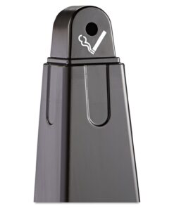 Rubbermaid Commercial Products Groundskeeper Smoking Management Station, 1 Gallon Capacity, 37-Inch Height, Outdoor Ashtray and Cigarette Butt Receptacle, Black, 39.4" x 12.3" x 12.3" 6 71YZ0zNSWuL