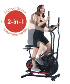 Body Rider Elliptical Machine and Stationary Bike with Seat and Easy Computer, Dual Trainer 2-in-1 Cardio Exercise Machine, Home Gym, Workout Equipment BRD2000, Black & grey, One Size 28 71YZoerbWUL 1