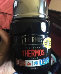 THERMOS Stainless King Vacuum-Insulated Food Jar with Spoon, 16 Ounce, Midnight Blue Red 55 71Yb0ye5L L