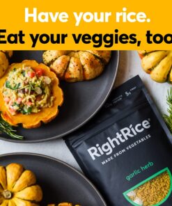 RightRice - Garlic Herb (7oz. Pack of 3) - Made from Vegetables - High Protein, Vegan, non GMO, Gluten Free 7 Ounce (Pack of 3) 10 71Yb5uhf6gL