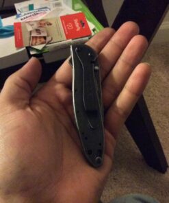 Kershaw Leek BlackWash Folding Pocketknife, 3" 14C28N Stainless Steel Blade, Assisted Opening Folding EDC 61 71YcDm2nx3L 1