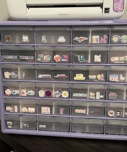 Akro-Mils 10124, 24 Drawer Plastic Parts Storage Hardware and Craft Cabinet, 20-Inch W x 6-Inch D x 16-Inch H, Black 41 71YcGY1NZCL