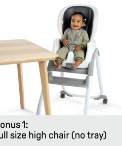 Ingenuity SmartClean Trio Elite 3-in-1 Convertible Baby High Chair, Toddler Chair, and Dining Booster Seat, For Ages 6 Months and Up, Unisex - Slate Trio Elite Slate 31 71Yd0 j2A6L