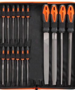 REXBETI 25Pcs Metal File Set, Premium Grade T12 Drop Forged Alloy Steel, Flat/Triangle/Half-round/Round Large File and 12pcs Needle Files with Carry Case, 6pcs Sandpaper, a brush,a pair working gloves 46 71YdzG7J1qL