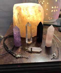 Healing Crystal Wands,2" Amethyst Crystal, Rose Quartz,Clear Quartz and Black Obsidian£¬6 Faceted Reiki Chakra Stones 4 pcs Pink,clear Quartz,black Obsidian,amethyst 2" Tall 76 71Ye4bCPu1L