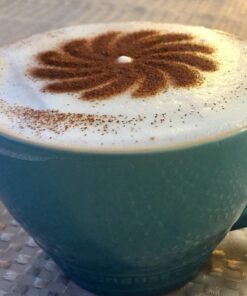 Lofekea Stainless Steel Powder Shakers Coffee Cocoa Cinnamon Shaker Cans Mesh Duster with 16PCS Stainless Steel Barista Coffee Decorating Stencils Template for Latte Cappuccino, Cupcake Stencils Stencil and Shaker 41 71YeLDWORnL