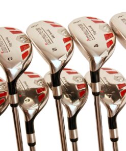 Left Handed Senior Men’s Golf All iDrive Hybrid Clubs Complete Full Set, which Includes: #3, 4, 5, 6, 7, 8, 9, PW Senior Flex with Premium Men's Arthritic Golf Grip
