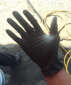 SAS Raven Powder Free Nitrile Disposable Gloves | 7 Mil - Lg | Latex Free, Chemical + Puncture Resistant, Textured Grip, Single Use | for Automotive, Industrial, Janitorial, MRO, Food Service 38 71Yenng 4LL