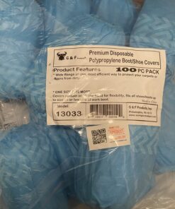 G & F Products - 13033 Premium 100 Pack (50 Pairs ) Disposable Boot & Shoe Covers Slip - Resistant fits up to size 11 US Men and 13 US Women, Blue, Large Slip-resistant Large 100 Pack 37 71YgGH5FimL