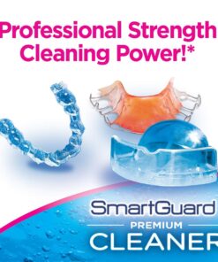SmartGuard Premium Cleaner Crystals & Cleaning Case -(110 Cleanings)- Removes Stain, Plaque, & Bad Odor from Clear Braces, Dentures, Night Guards, Mouth Guard, & Retainers. 17 71YhmGywL8L