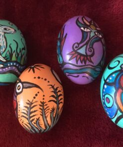 SallyFashion 7 Pcs Wooden Fake Eggs, 3 Colors Wooden Easter Egg Wood Eggs for Crafts Fake Chicken Eggs Nesting Eggs Easter Home Decor 43 71YiD5IY6fL