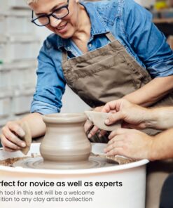 Arteza Pottery & Polymer Clay Tools, 42-Piece Sculpting Set, Steel Tip Tools with Wooden Handles, for Pottery Modeling, Smoothing, Carving & Ceramics 29 71YjirMjCFL