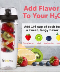 Brimma Fruit Infuser Water Bottle - 32 oz Large, Leakproof Plastic Fruit Infusion Water Bottle for Gym, Camping, and Travel 34 71YkFcj2wkL