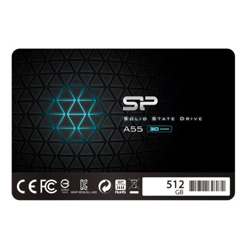 SP 512GB SSD 3D NAND A55 SLC Cache Performance Boost SATA III 2.5" 7mm (0.28") Internal Solid State Drive (SP512GBSS3A55S25) 1 Pack