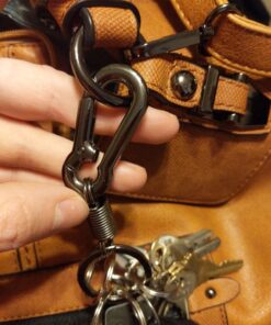 maycom Retro Style Simple Strong Carabiner Shape Keychain Key Chain Ring Keyring Keyfob Key Holder (Black) Black 24 71YljmkRUdL