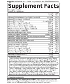 Garden of Life Organics Organic Multivitamin for Women - Womens Multi with Vitamin C, D, Folate, B6, B12, Biotin, Iron, Vegan Whole Food Vitamins for Women, Energy, Skin, Nails, 60 Tablets 10 71Yp6AaZN8L