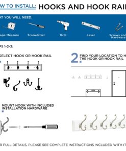 Franklin Brass CURL5PK-FB-R Curlique 5-3/5 in. Single Wall Hooks in Matte Black (5-Pack) 5 Pack 19 71YpG41mk0L 1
